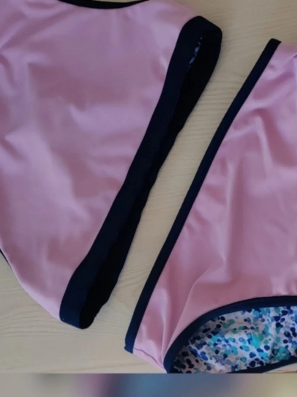 Eddie Bauer Girls Two Piece Reversible Blue/Pink Swimsuit Size XS(4/5)
